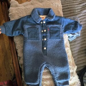 Levi's Blue Fleece-Lined Kids Jumpsuit